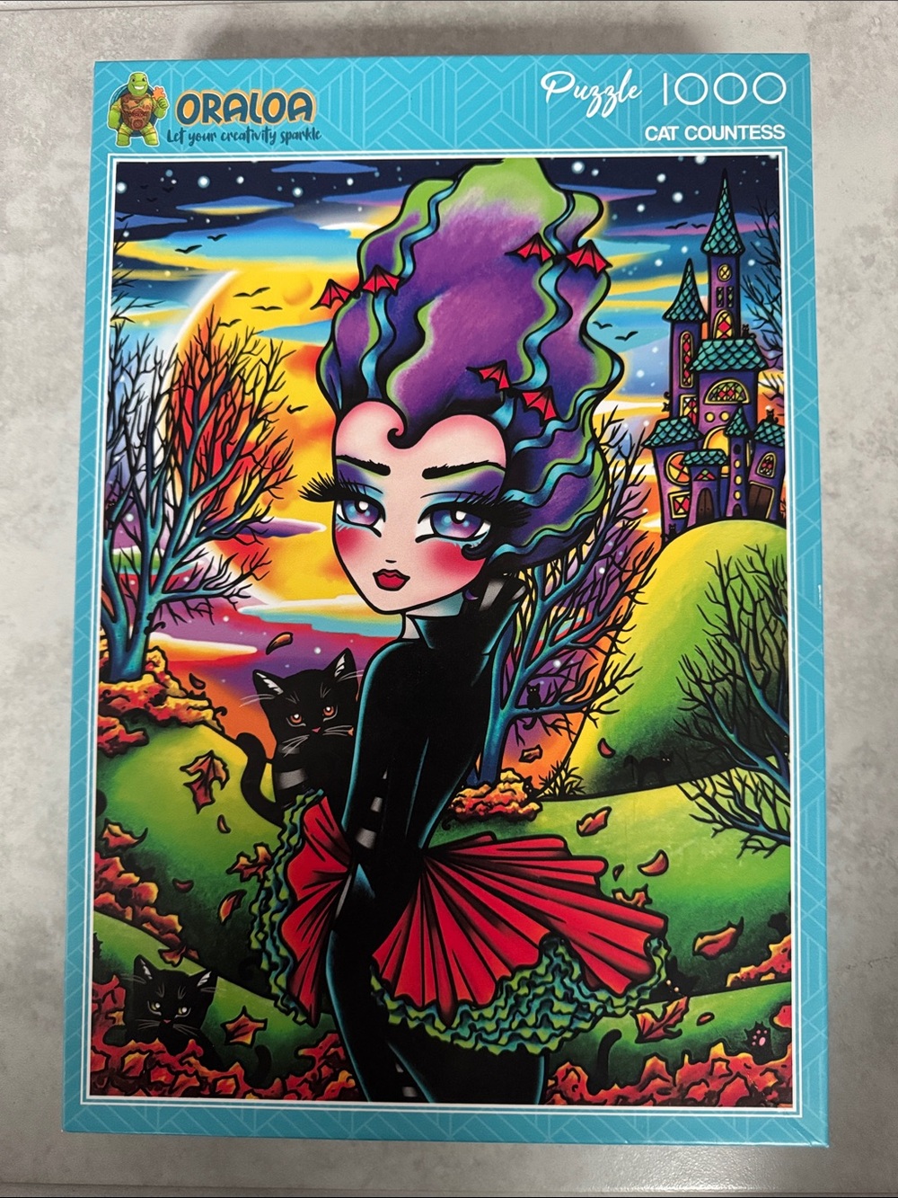 OralOA 1000-Piece Cat Countess Puzzle - Vibrant Multicolor Artwork